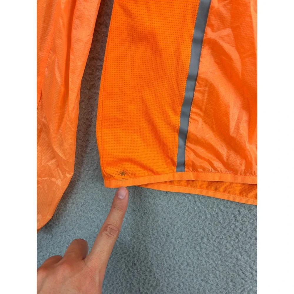 Adidas Adizero Pack It Running Windbreaker Jacket Mens M Orange Reflective